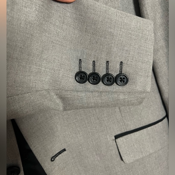 Top Man Stylish Light Grey Blazer with Black lapel 38R - Picture 4 of 4